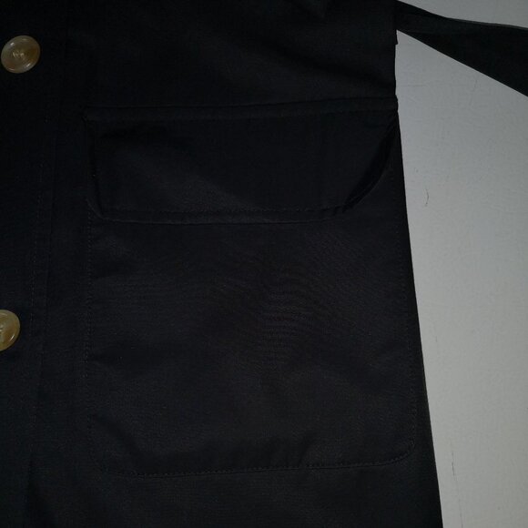 Talbots Ladies Black Fully Lined Button Closure Trench Coat - Picture 8 of 10